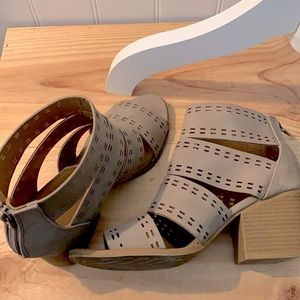 Qupid Peep Toe Bootie Sandal with Open Panels